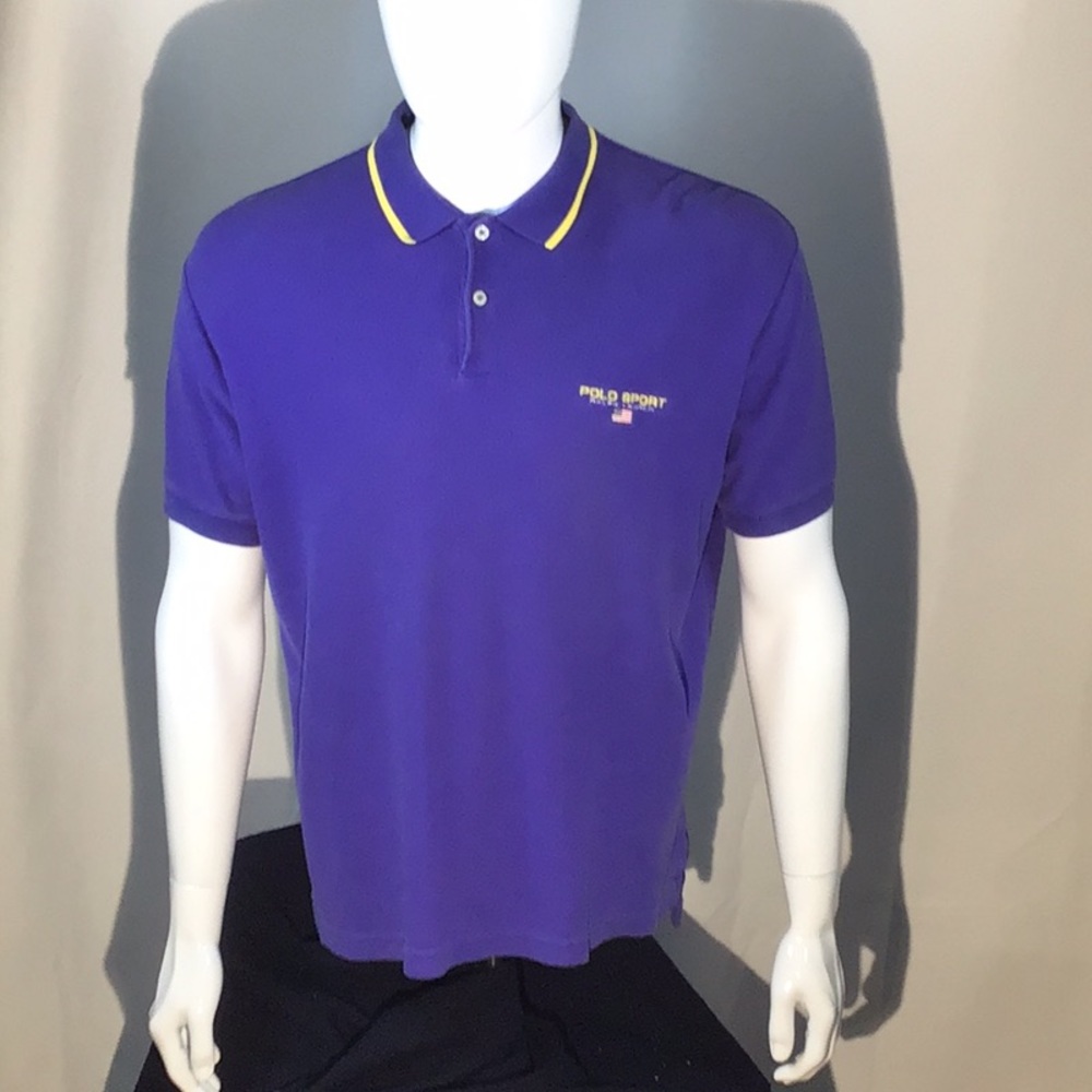 🔅SALE🔅Vintage Ralph Lauren Polo Sport shirt, purple, medium.